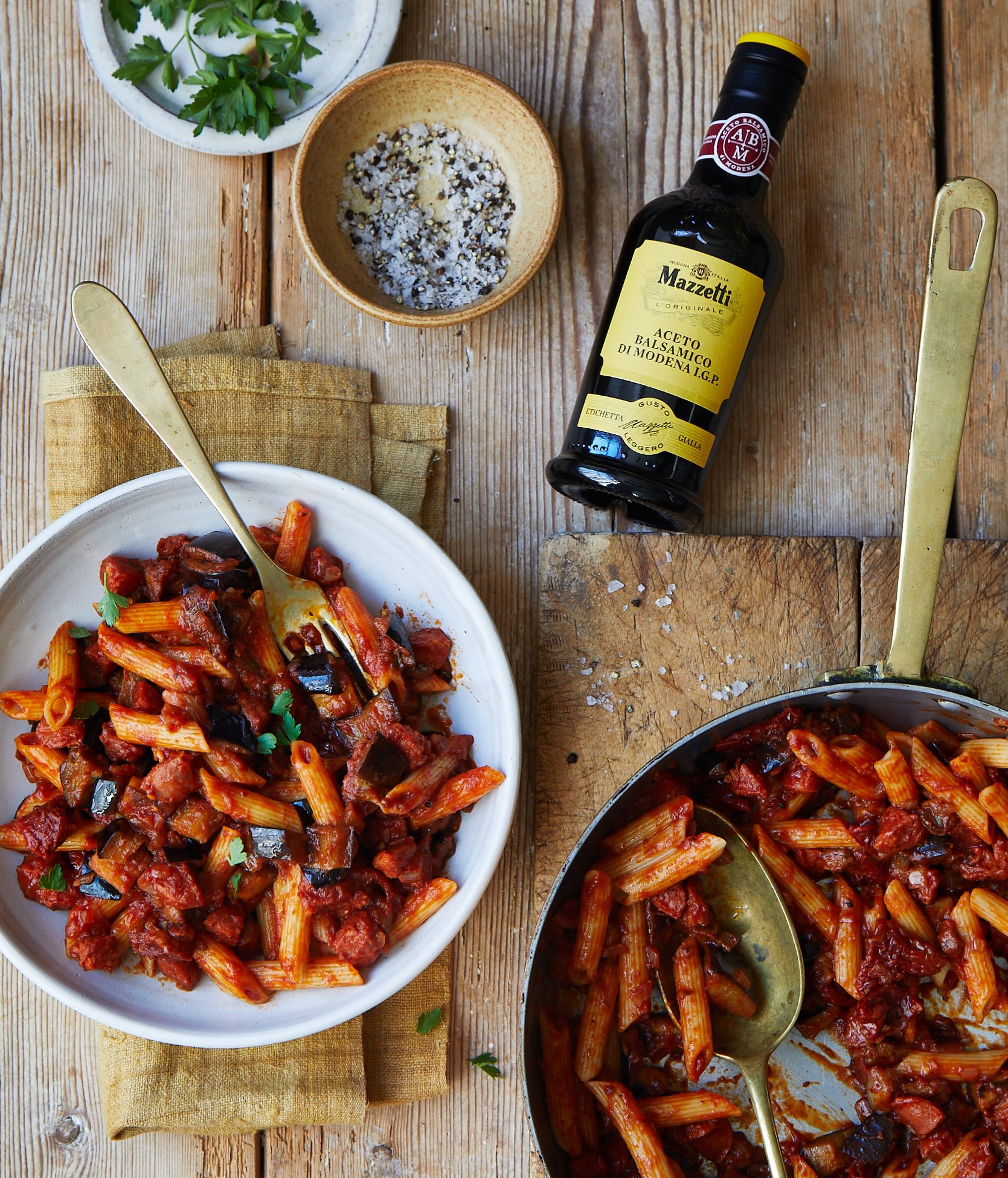 Penne Chorizo & Melanzane con Pomodori Secchi