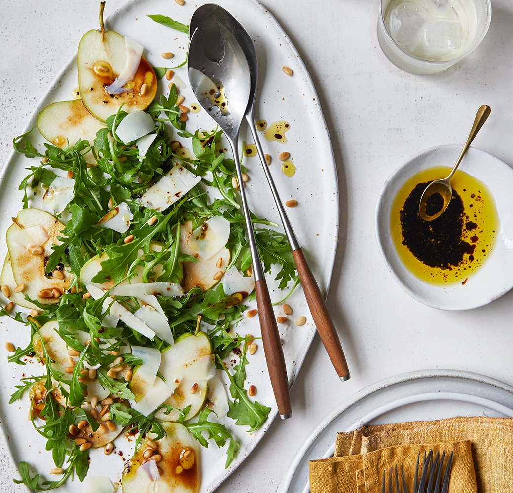 Insalata con Pere, Rucola, Parmigiano Reggiano e Aceto Balsamico di Modena